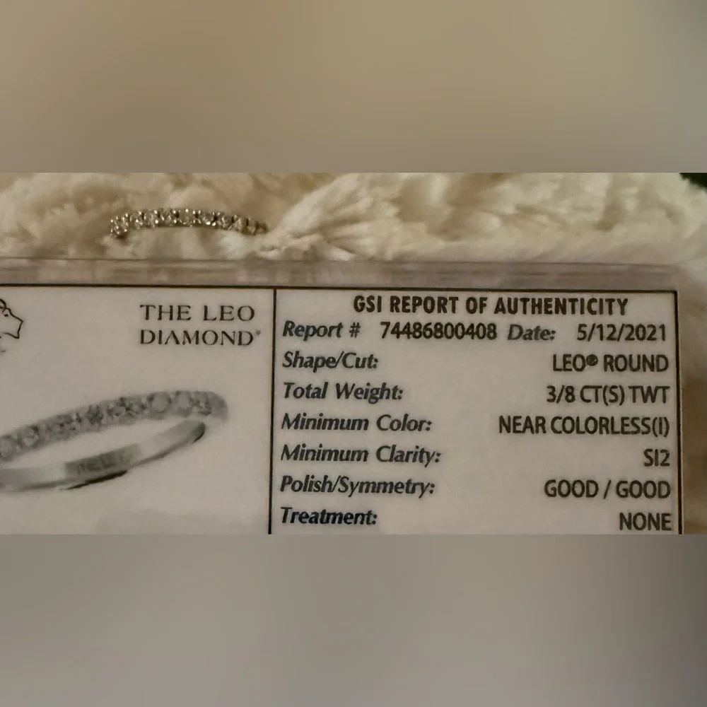14K White Gold Leo Diamond Eternity Band Ring | 3/8 CT | Size 7